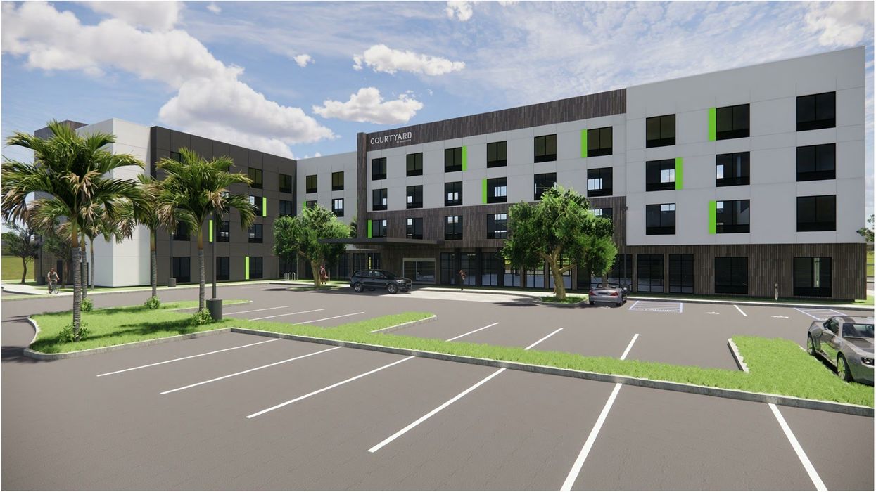Courtyard by Marriott San Bernardino Loma Linda hotel exterior at grand opening in California