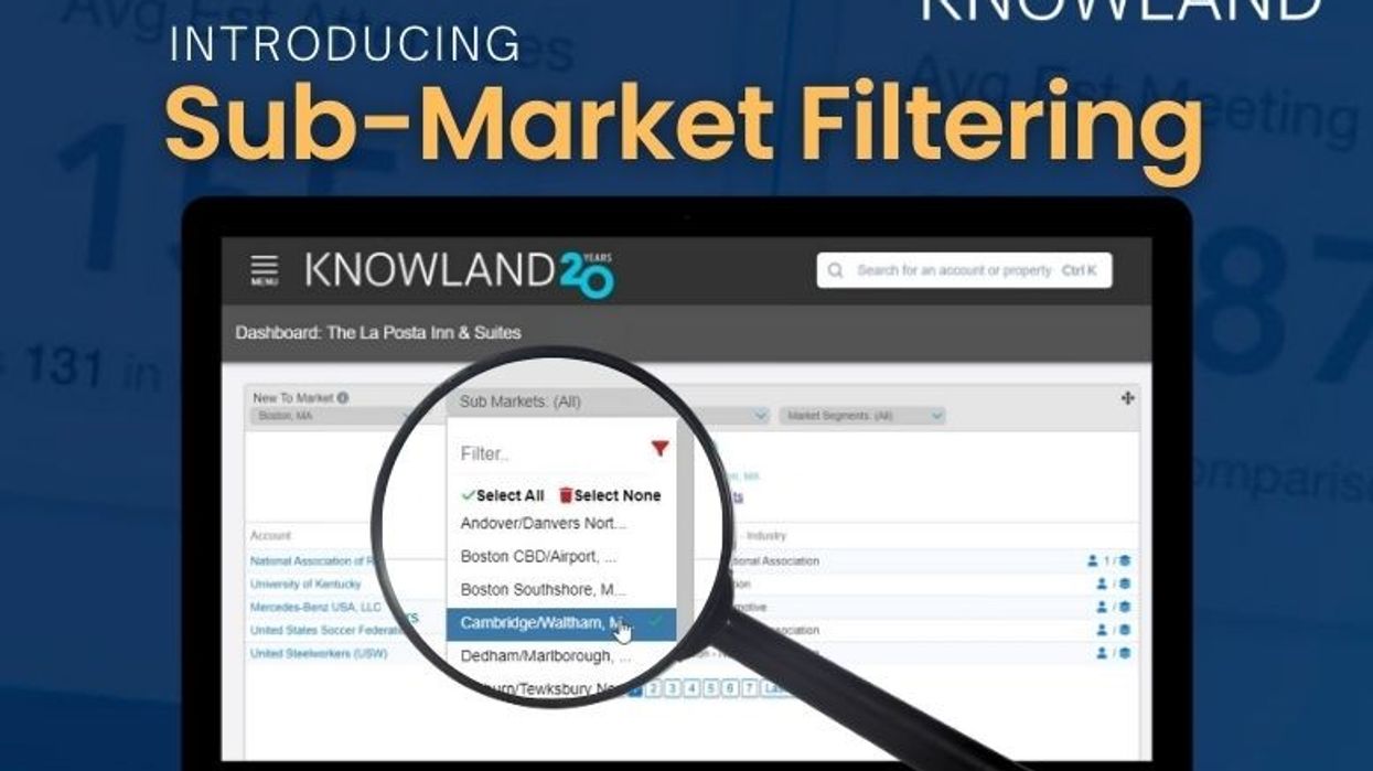 Knowland adds sub-market filter to its search and dashboards