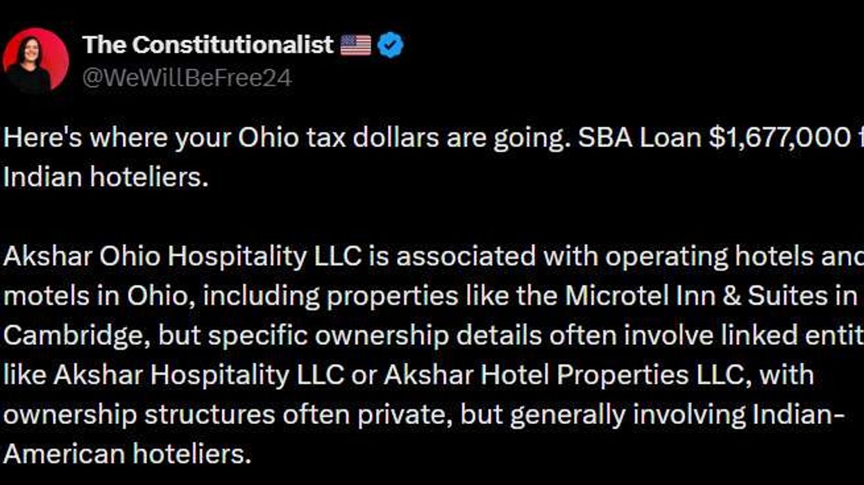 ભારતીય હોટેલ માલિકોની SBA લોન પર નિશાન સાધતી પોસ્ટ વાઇરલ