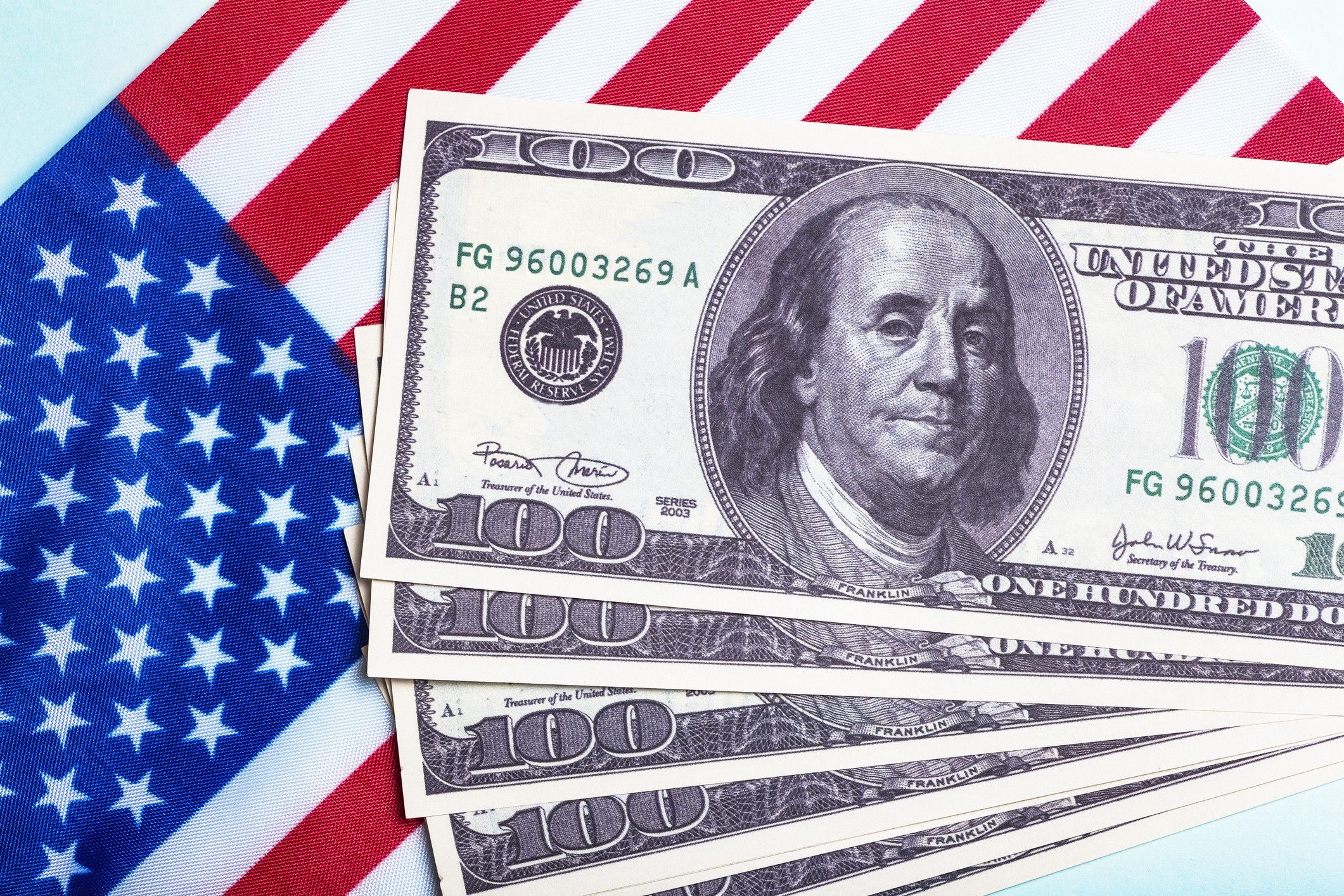 USA dollars background. American rescue plan, USA relief program, stimulus check and Act of 2021 concept. Money, business, profit and livelihood idea
